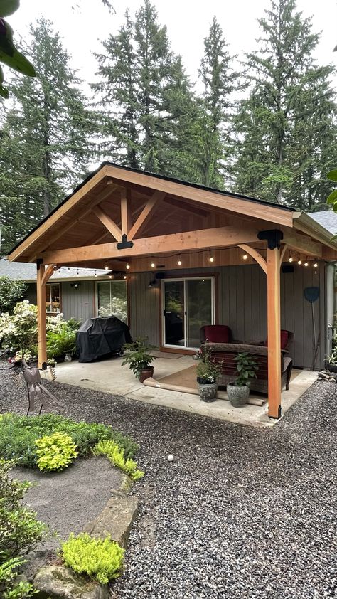 Cascade Fence & Deck - Cascade Fence & Deck Gazebo Porch, Timber Tech Front Porch Ideas, Detached Porch Ideas, Small Deck Covering Ideas, Covered Deck Designs Porch Addition, A Frame Front Porch, Exterior Deck Ideas, Patio Behind Garage, Backyard Porch Ideas Covered Decks