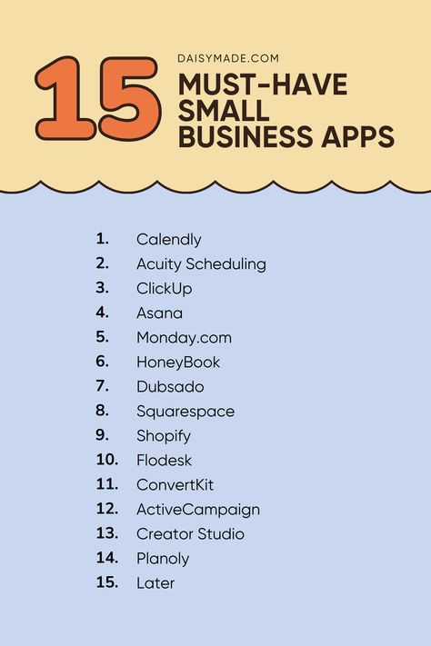 Small business apps and tools to help you run your business. Best apps for scheduling, content creating and email marketing. We hope this list of small business owner apps helps you get more productive in your business than ever. Best Email For Small Business, Best Apps For Business Owners, Business Apps You Need, Small Business Tips And Tricks, Apps For Scheduling, Apps For Small Business Owners, Apps For Small Business, Small Business Hacks, Small Business Plan Ideas