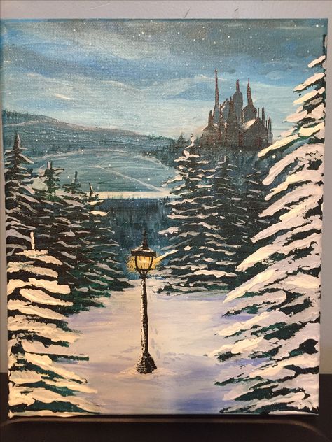 Painting Ideas On Canvas Outdoors, Narnia Painting Ideas, Narnia Painting, Narnia Facts, Narnia Art, Narnia Aesthetic, Live Sketch, Large Canvas Painting, Painting Canvases