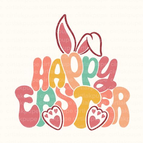 Easter Bunny Design, Happy Easter Drawing Ideas, Easter Png Aesthetic, Happy Easter Design Graphic, Cute Easter Images, Retro Easter Images, Easter Cute, Easter Characters, Easter Png Images