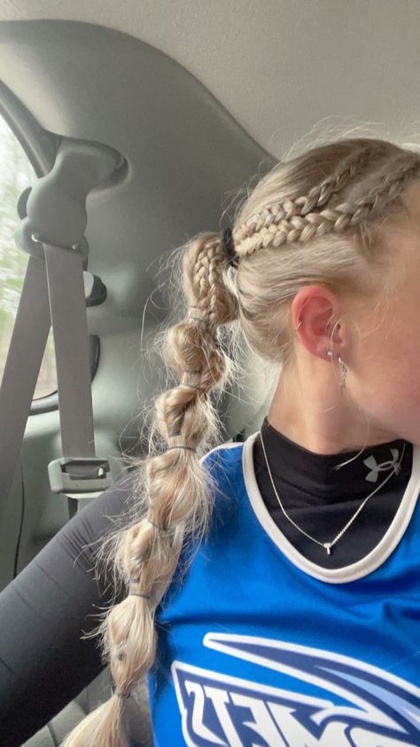 Volleyball Hair, Track Hairstyles, Soccer Hairstyles, Preppy Hairstyles, Soccer Hair, Basketball Hairstyles, Hairstyles Pigtails, Hair Volleyball Hairstyles, Softball Hairstyles