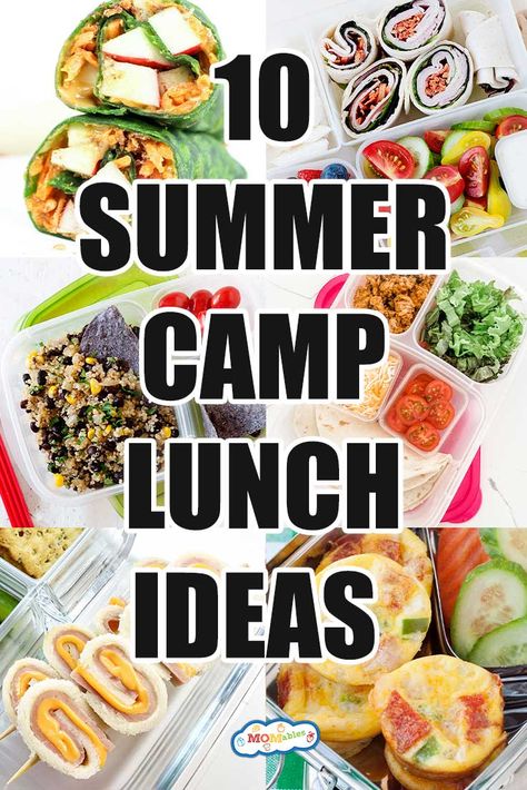 Lunches For Summer Camp, Easy Summer Camp Lunches For Kids, Lunch Ideas For Kids At Summer Camp, Lunch Ideas For Summer Camp, Kids Camp Lunch Ideas, Lunches For Camping Easy, Kids Lunches For Summer, Kid Lunch Ideas For Summer, Summer Camp Lunches For Kids