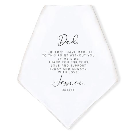 Personalized Handkerchief Wedding, Message Mom, Wedding Hankies, Wedding Handkerchief, Wedding Toasts, Father Gift, Gift For Father, Expressing Gratitude, Father Of The Bride