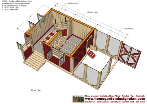 home garden plans: CB200 - Combo Plans - Chicken Coop Plans Construction + Garden Sheds - Storage Sheds Plans Construction Chicken Coop Garden, Chicken Barn, Portable Chicken Coop, Diy Chicken Coop Plans, Coop Design, Best Chicken Coop, Chicken Coop Designs, Coop Plans, Storage Shed Plans