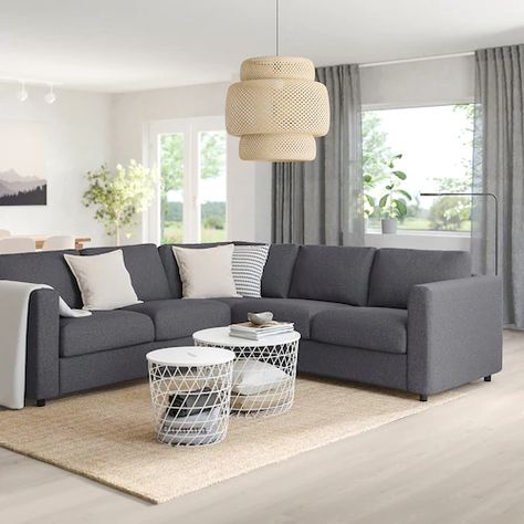 Vimle Ikea, Ikea Vallentuna, Sofa Ikea, Ikea Vimle, Sofa Back Cushions, Cosy Sofa, Grey Corner Sofa, Gray Sectional, Gorgeous Sofas