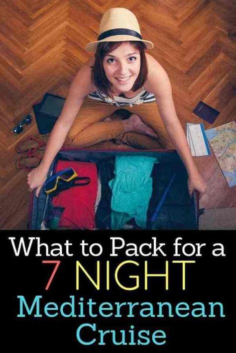 What to Pack for a 7 Night Mediterranean Cruise | Day Trip Tips Mediterranean Cruise Packing List, Cruise Spa, Greek Isles Cruise, Italy Cruise, Greek Cruise, Greece Cruise, European Cruise, Cruise Packing List, Cruise Packing Tips