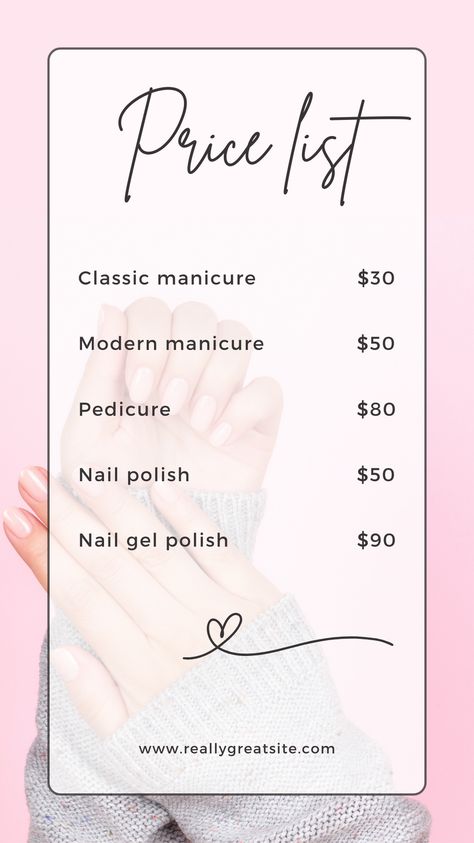 Price List Design Nails, Nail Art Price List, Nail Price List Ideas, Price List Ideas, Price List Nails, Tamagotchi Template, Nail Price List, Desain Salon Kuku, Ideas Background