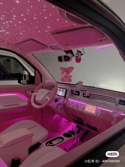 Pink Car Accessories, Hello Kitty Car, Pink Cars, Girly Car Accessories, Car Deco, Cool Car Accessories, Pink Lifestyle, Girly Car, Car Things