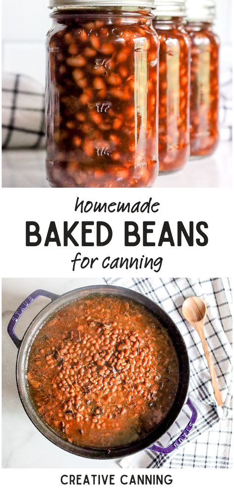 Explore our pressure canning for beginners recipe and learn how to make homemade baked beans from scratch. Then discover the process of preserving beans with a pressure canner. This Boston baked beans recipe for canning simplifies the task, making it a fun, rewarding experience. Canning Baked Beans, Preserving Beans, Homemade Baked Beans From Scratch, Survival Meals, Meals In Jars, Canning Meals, Canning For Beginners, Freezing Recipes, Baked Beans From Scratch