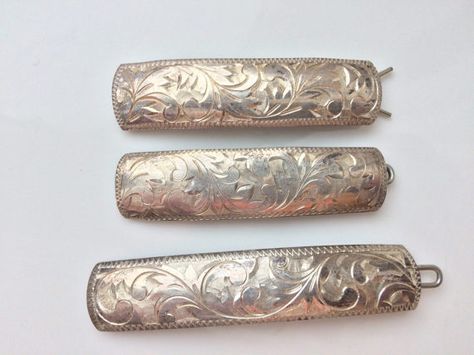 #Sterling Silver #Vintage Hair Comb Barrette Engraved FLOWER Motif Etched Bridal Clip Wedding Vintage Hair Comb Silver   You are buying in this listing only one hair clip - l... #vintage #etsy #jewellery #antique #sterling #weddings #accessories ➡️ http://jto.li/Nrw8q Vintage Bridal Hair, Bridal Hair Pin, Silver Hair Comb, Silver Hair Clip, Silver Hair Pin, Bridal Clip, Vintage Hair Clips, Vintage Wedding Hair, Vintage Hair Combs