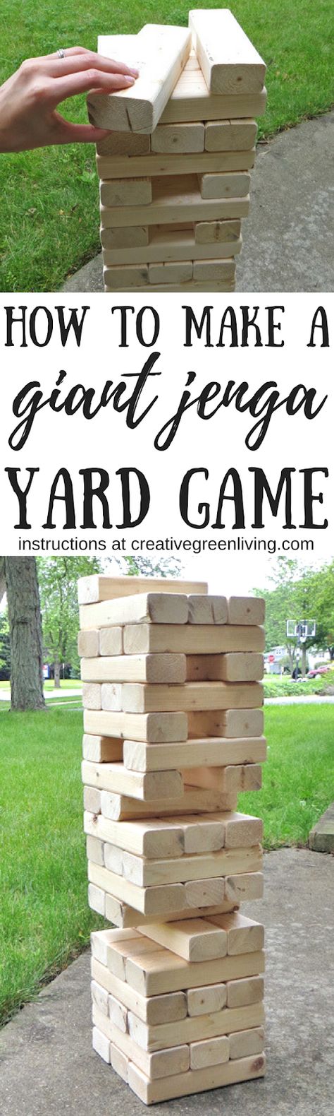 How to Make a Giant Jenga Yard Game Giant Jenga Diy, Outdoor Jenga, Yard Jenga, Diy Jenga, Life Size Jenga, Jenga Diy, Giant Jenga Game, Perfect Yard, Games To Play Outside