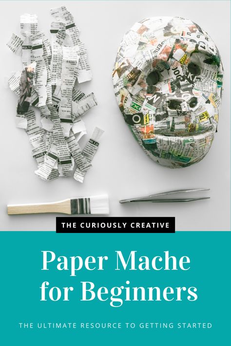 Thinking about starting paper mache as a new hobby? In our guide, find out all you need to get started with paper mache for beginners! How Do You Make Paper Mache, Beginner Paper Mache Projects, Paper Mache Tutorial Step By Step, Paper Clay Projects Crafts, Paper Mache For Beginners, Paper Mache Molds, Papier Mache Tutorial, Paper Mache Diy Tutorials, How To Paint Paper Mache