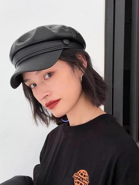 1pc Fashionable Pu Leather Vintage Casual Beret Hat, Simple Style, Suitable For Daily WearI discovered amazing products on SHEIN.com, come check them out! Leather Beret Outfit, Beret Outfit, Leather Beret, Beret Hat, Vintage Casual, Amazing Products, Simple Style, Daily Wear, Apparel Accessories