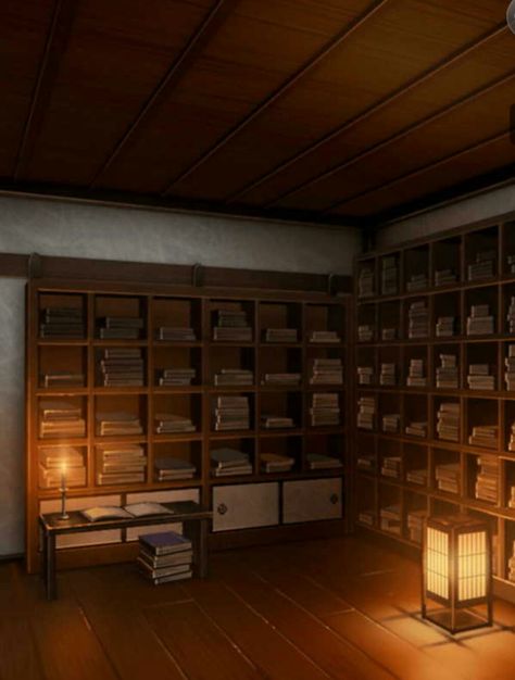 Azuchi Castle~ Library and Archives Room #IkeSen Archives Room, Japanese Library, Castle Library, Traditional Chinese House, Japan Interior, Ancient Library, Castle Rooms, Japanese Town, Ancient Chinese Architecture