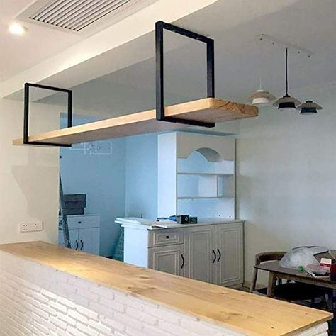 Ceiling Shelf, Hanging Shelf Kitchen, Suspended Shelves, Ceiling Storage Rack, Hanging Wood Shelves, Ceiling Shelves, Hanging Wine Rack, Floating Shelves Kitchen, Ceiling Storage