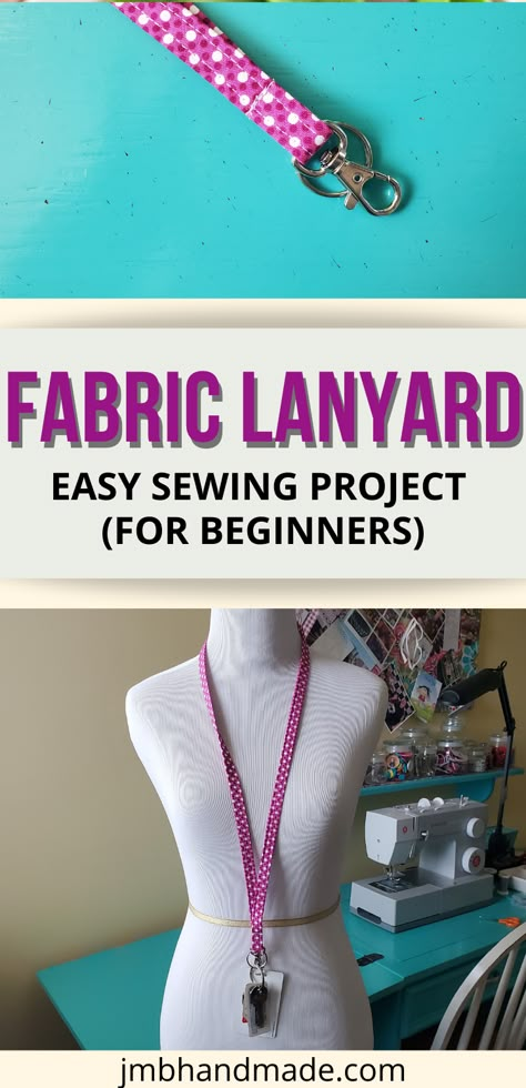 Lanyard Tutorial, Colorful Hairstyles, Diy Lanyard, Diy Sewing Gifts, Sewing Machine Projects, Fabric Lanyard, Beginner Sewing Projects Easy, Small Sewing Projects, Easy Sewing Patterns