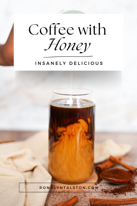 Simple and delicious coffee with honey! #coffee #recipe #drinks Coffee With Honey Recipes, Honey Iced Coffee, Coffee With Honey, Honey Health Benefits, Honey Coffee, Easy Coffee Recipes, Starbucks Inspired Ice Coffee, Homemade Coffee, Easy Coffee