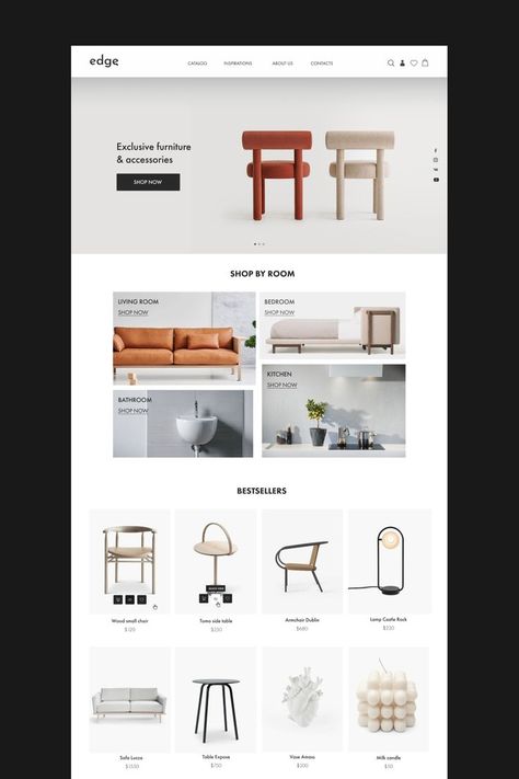 Furniture store E-commerce Website Bed Staging, Furniture Store Website, Furniture App Design, Website Minimalist, Website Branding Design, Online Store Website, Interior Design Template, Furniture Website, Ecommerce Web Design