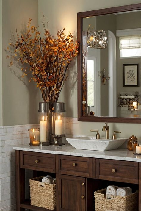 Fall Furniture , Autumn Cozy Fall ,Decor Easy Fall ,
Decor Neutral Fall ,Decor Fall ,Decor Inspiration ,Fall Decor Ideas Brown Cabinets Bathroom Decor, Brown Themed Bathroom, Brown And White Bathroom Ideas, Modern Bathroom Ideas Luxury, Brown And Gold Bathroom, Autumn Bathroom Decor, Autumn Bathroom, Upgrade Bathroom, Fall Bathroom Decor Ideas