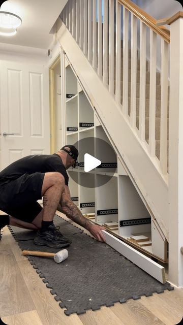 Stairs Down Design, Under Stairs Storage Ideas Ikea Hacks, Diy Under Stairs Storage How To Build, Understair Cupboard Ideas, Stairway Storage Ideas, Under Stairs Ideas Storage, Understairs Storage Closet Ideas, Pantry Under Stairs Walk In, Diy Under Stairs Storage