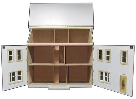 Real Good Toys FO-1616, Bay Harbor [RGT FO-1616] | The Little Dollhouse Company Window Layout, Colonial Windows, Single French Door, Good Toys, Real Good Toys, Wooden Dollhouse Kits, Decorative Shutters, Porch Kits, Louvered Shutters