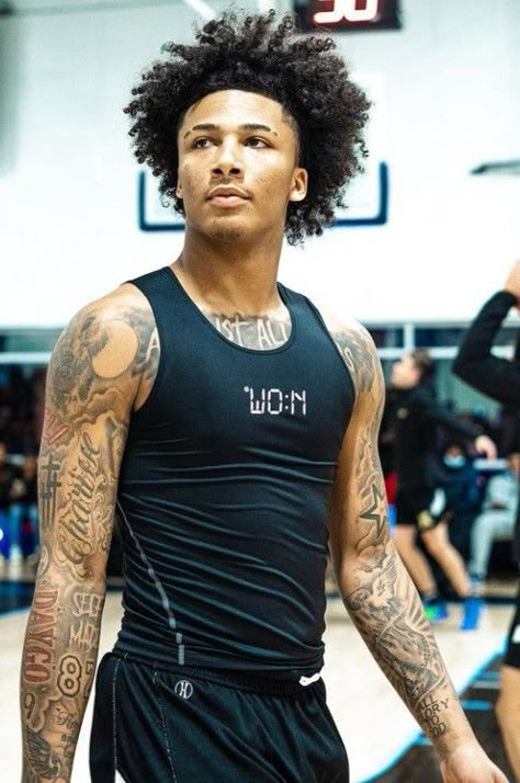 Mikey Williams Tattoo Sleeve, Basketball Players Tattoos, Boy Tattoos Black Boys, Black Men Tattoos Sleeve, Black Guys With Tattoos, Nba Tattoos For Men, Paid In Full Tattoo, Tattoo Designs Black Men, Black Man Tattoo