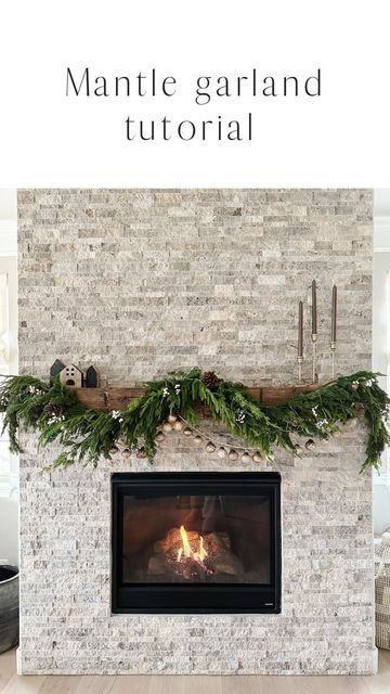 Layered Garland Christmas, Diy Cedar Garland How To Make, Christmas Garland Mantle Fireplaces, Diy Mantle Garland Christmas, Cedar Garland Mantle, Live Garland Christmas, Diy Pine Garland, Mantle Garland Everyday, Layered Garland