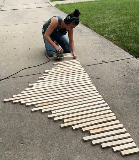 DIY Slat Wall for $25! - The Shady Gal Diy Slat Wall, Minwax Provincial, Artist Bedroom, Chop Saw, Wall Feature, Wood Slat Wall, Pine Boards, Pallet Wall, Floating Shelves Diy