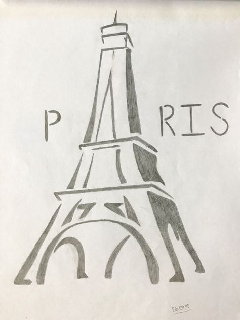 #paris #toureiffel #drawing by Kimmey Goku Art Drawings, Eiffel Tower Drawing, Paris Drawing, Hand Art Kids, Paris Landmarks, Disney Drawings Sketches, Easy Doodle Art, Sketches Tutorial, Easy Drawings Sketches