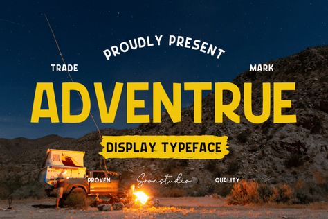 “Adventrue” is an adventurous font that captures the excitement of exploration and the unknown. With rugged letterforms and bold strokes, it adds a touch of curiosity to designs. Perfect for travel posters, branding, and outdoor-themed projects that inspire wanderlust. Embrace the explorer’s spirit with “Adventrue” and infuse your designs with adventure. Adventrue font is available […] Get your free download of the Adventrue Font now at FreeFontDL - Free Font Download! Travel Font Design, Outdoor Poster Design, Travel Font, Organic Font, Adventure Font, Travel Fonts, Adventure Fonts, Adventure Branding, Free Font Download