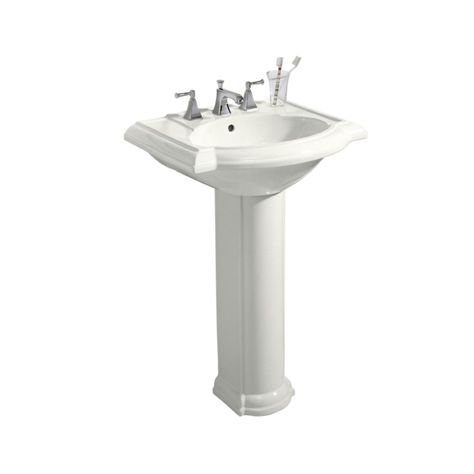 Corner pedestal sink