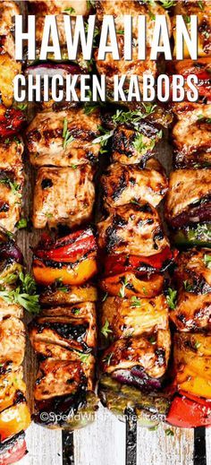 Pineapple Bbq Sauce, Amazing Chicken Breast Recipes, Pineapple Chicken Kabobs, Hawaiian Chicken Kabobs, Chicken Kabob Recipes, Chicken Veggies, Hawaiian Chicken, Pineapple Chicken, Chicken Kabobs