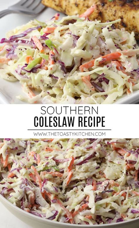 Southern Coleslaw Recipe North Carolina, North Carolina Slaw Recipe, Creamy Cold Slaw Recipe, Southern Cold Slaw Recipe, Brisket Coleslaw Recipe, Southern Cole Slaw Recipe Easy, Coleslaw Recipe Spicy, Home Made Coleslaw Dressing Slaw Recipes, Coleslaw Recipe For Fish Fry