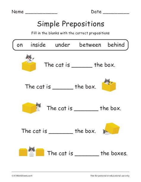 Preposition Worksheets Kindergarten, Prepositions Worksheets, Phonics Worksheets Grade 1, Preposition Worksheets, Worksheets For Class 1, Reading Comprehension Kindergarten, English Worksheets For Kindergarten, Grammar For Kids, Worksheets Kindergarten