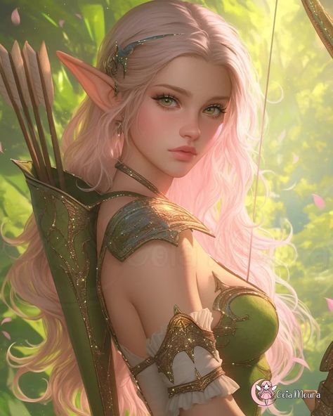 Day 23 - Female Warriors , Hosted By @tricia_danby_aiart #julaifantasy24 Female Warriors, Female Elf, Forest Elf, Elf Art, Fantasy Races, Artist Aesthetic, Zelda Art, Fantasy Images, Dnd Art