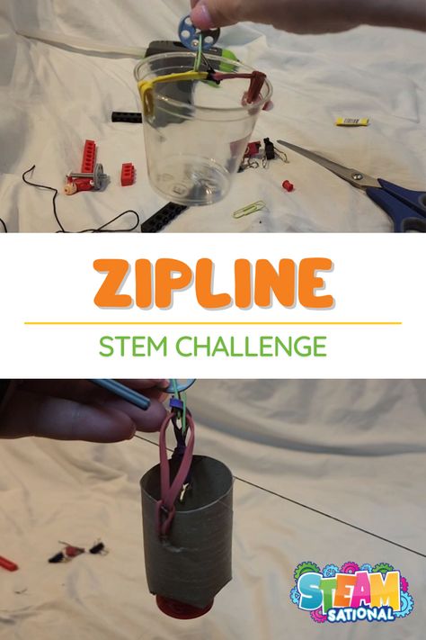 Zipline Stem Challenge, Lego Zipline, Diy Zipline, Stem Projects Elementary, Stem Challenges Elementary, Lego Engineering, Elementary Stem, Steam Lessons, Elementary Stem Activities