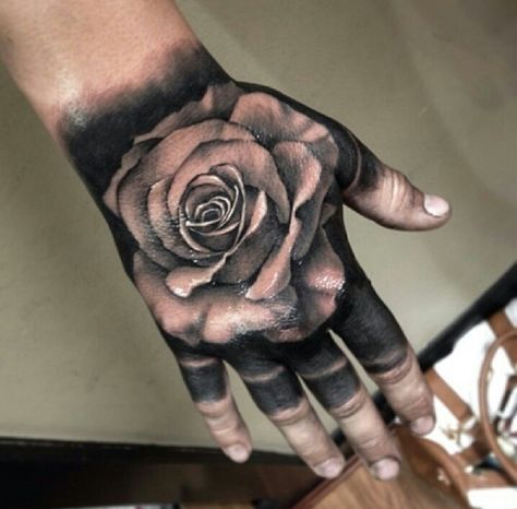 Reverse tattoo? Benjaminlaukis Love Tattoo On Hand, White Rose Tattoo, Black And White Rose Tattoo, Wolf Tattoo Forearm, Tattoo Mens, Hand Tattoo Images, Herren Hand Tattoos, Mangas Tattoo, White Rose Tattoos