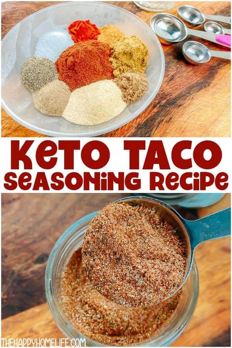 Trying to stick with the keto diet? Here is a recipe for taco seasoning that will keep you on track. It's easy to make, has no carbs and tastes amazing! Taco Night Recipes, Mexican Keto, Low Carb Taco Seasoning, Taco Seasoning Ingredients, Keto Taco Seasoning, Sodium Foods, Taco Mexican, Homemade Taco Seasoning Recipe, Night Recipes