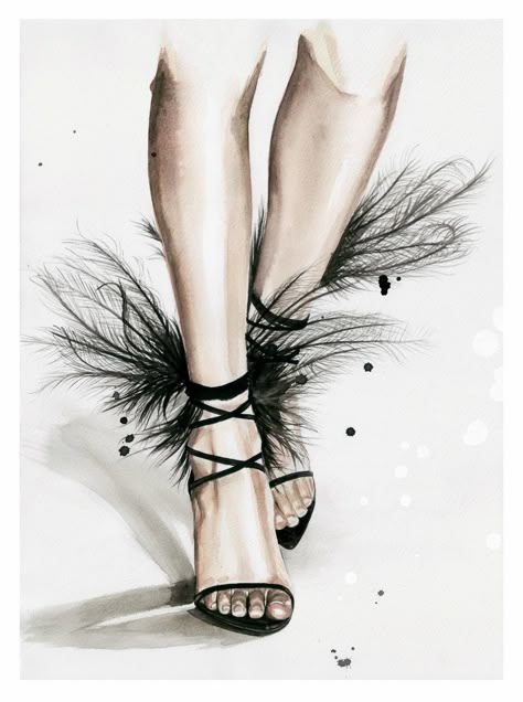 Walking Ideas, Fashion Illustration Shoes, Shoes Poster, Watercolor Fashion Illustration, Shoe Poster, Fashion Illustration Watercolor, Fashion Drawing Sketches, Shoes Illustration, Fashion Drawing Tutorial