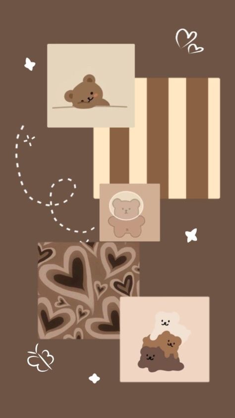 Bear Wallpaper Brown Aesthetic, Kawaii Brown Bear Wallpaper, Cute Teddy Bear Wallpaper Aesthetic, Cute Brown Teddy Bear Wallpaper, Luvsoft Brown Wallpaper, Brown Aesthetic Bear Wallpaper, Cute Wallpapers Brown Aesthetic, Brown Wallpaper Cute Bear, Ncndr Wallpaper Brown