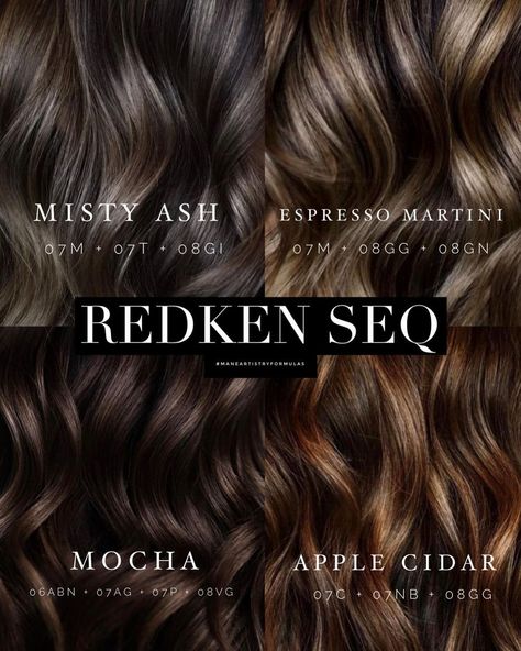 Redken on Instagram: “In need of Shades EQ Gloss brunette formula ideas? 🤎 Look no further than this visual by @themaneartistry 🇺🇸 Read on to learn why no mixing…” Redken Toner, Ashy Brown Hair, Brown Hair Color Shades, Redken Hair Color, Brown Hair Shades, Redken Hair Products, Ash Brown Hair, Redken Shades, Hair Gloss