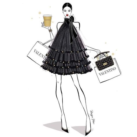 Meghan Hess, Halloween Draw, Megan Hess Illustration, Kerrie Hess, Monday Coffee, Megan Hess, Fashion Sketches Dresses, Sketches Dresses, Fashion Drawings