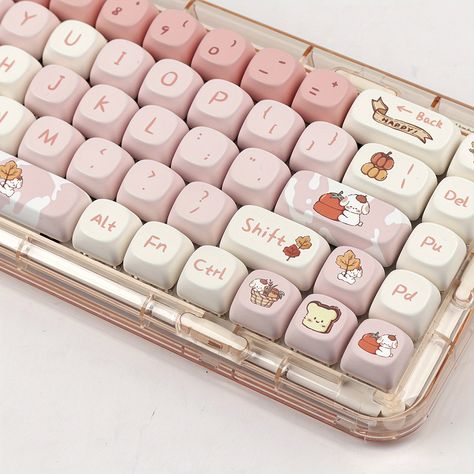 Cute Pink Keyboard, Cute Keyboards, Fancy Keyboard, Cute Keyboard, Pbt Keycaps, Gifts To Buy, Keyboard Keys, Key Caps, Cute Stationary