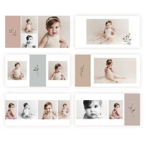 Family Album Design, Baby Album Design, Wedding Photo Album Layout, Album Design Layout, Photo Book Inspiration, Kids Collage, Wedding Album Layout, Photobook Layout, Photobook Design