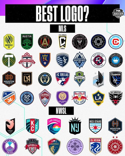 FOX Soccer on Instagram: “Which of these team logos is the best? 🔥 @MLS | @NWSL” Nwsl Logo, Mls Logo, Soccer Club Logo, Football Team Logo, Soccer Team Logo, Mls Soccer, Vintage Football Shirts, Football Team Logos, Soccer Logo