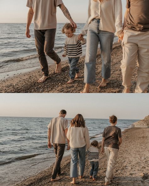 Sharing this summer beach sunset session today because it feels like fall has officially hit Buffalo. 🍂 While shooting this session, I could literally feel the love from this family. They were so sweet. 🤍 Cold Beach Family Photos, Fall Family Beach Photos, Family Photos Beach Outfits, Family Photo Outfits Beach, Casual Beach Family Photos, Beach Christmas Card Photo, Beach Christmas Card, Family Beach Session, Fall Beach