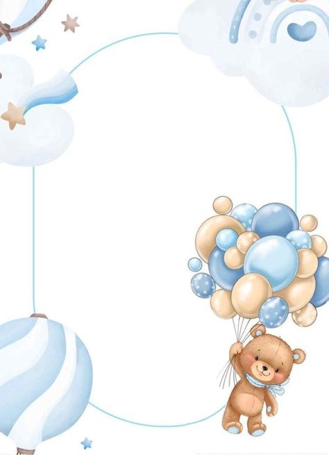 Baby Boy Background Design, Teddy Background, Baby Boy Frame, Bear Background, Baby Shower Frame, Baby Boy Background, Baby Boy Invitations, Birthday Background Design, Baby Boy Decorations