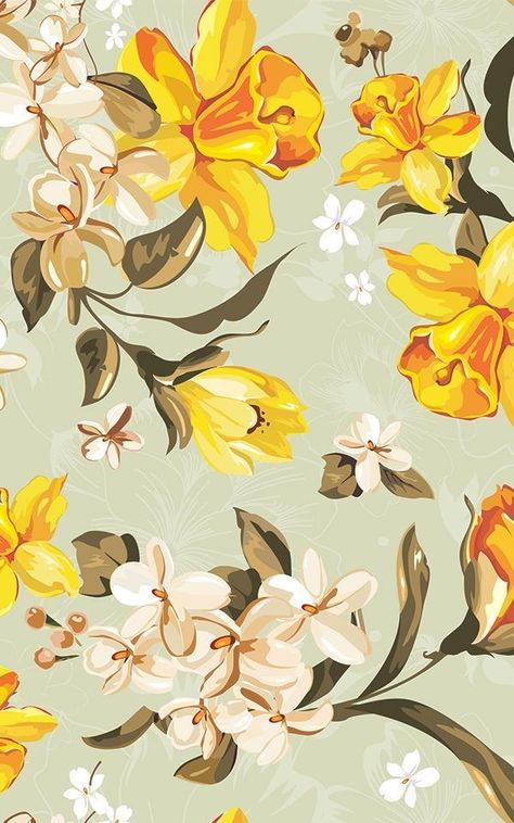 Daffodil Tattoo, Vintage Floral Wallpapers, Jolie Photo, Wallpapers Vintage, Design Floral, Flower Wallpaper, Floral Wallpaper, Daffodils, Floral Decor