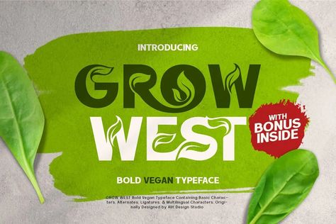 Grow West Font - Dafont Free Nature Typeface, Nature Font, Environmental Consciousness, Floral Font, Modern Serif, Typeface Font, Green Theme, Font Generator, Font Free