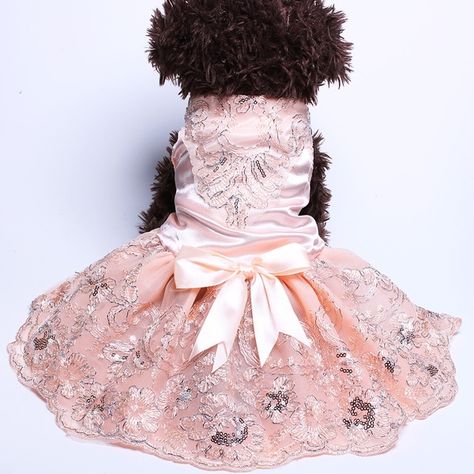 Bow Clothes, Princess Pet, Embroidery Bow, Dog Wedding Dress, Princess Clothes, Cat Clothing, Puppy Dress, Cat Wedding, Dress Tutu